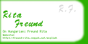 rita freund business card